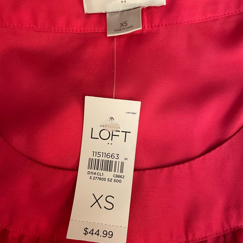 LOFT Red Ruffled Blouse - Picture 3 of 3